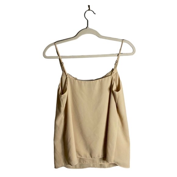 Socialite Women's Beige Lace Trimmed Cami Tank Top - Picture 5 of 5